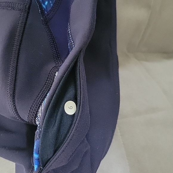 Lululemon Wunder Under Blue Patchwork Cropped Leggings Size - Picture 5 of 5